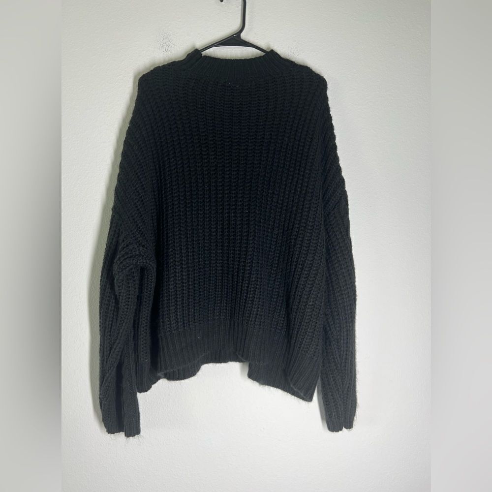 Time and Tru Cable Knit Ballon Sleeve Black Sweater Size  XXL ( 20 ) - Picture 4 of 12